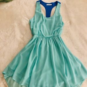 Lush high low mint green dress (small)